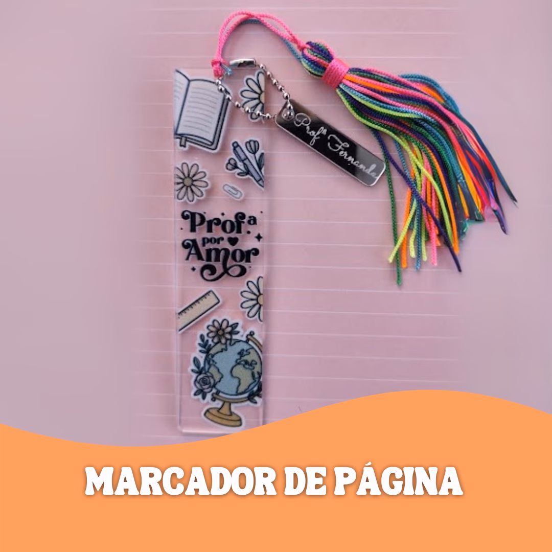 Marcador de Página em acrilico com impressão permanente
