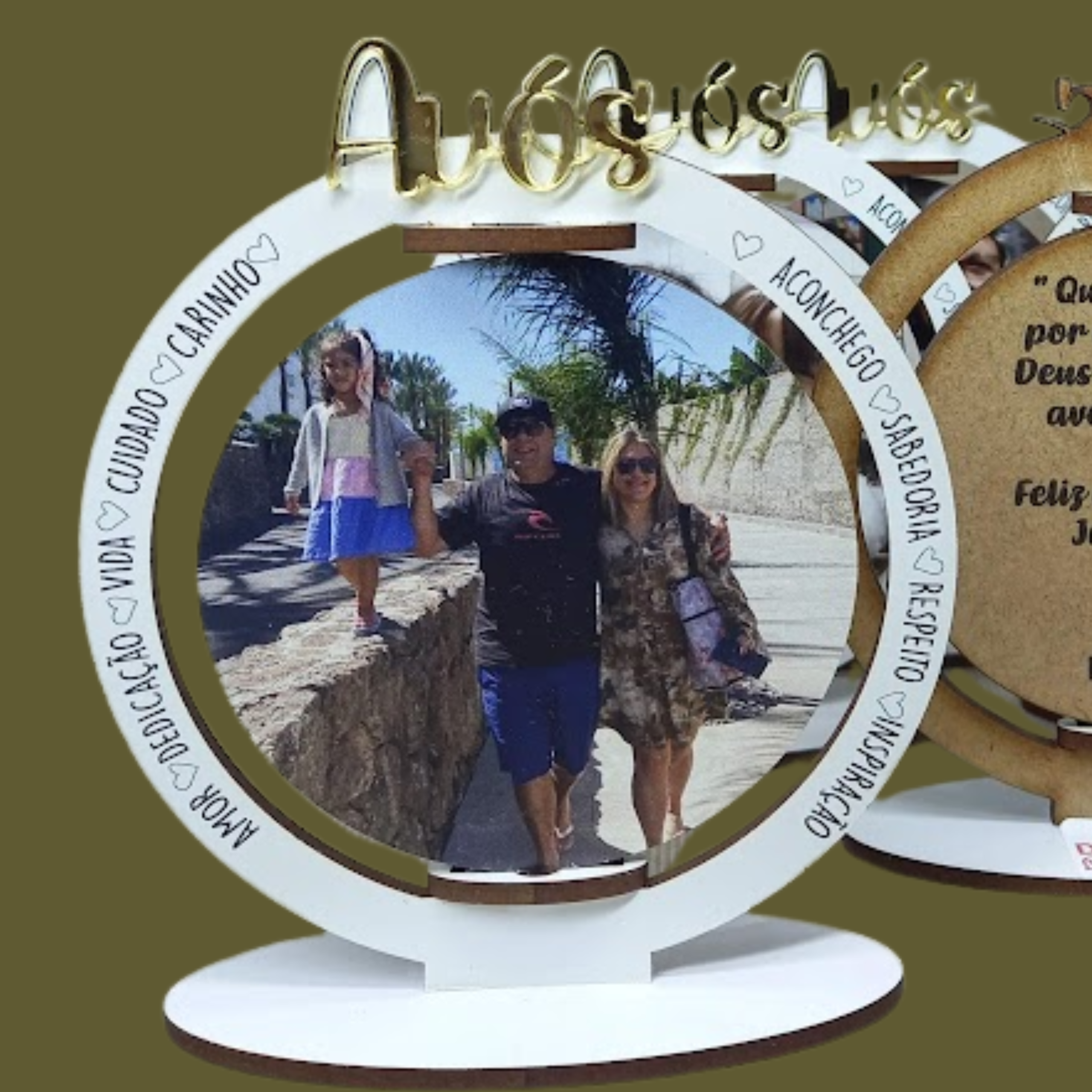 Porta retrato giratório Avós foto e mensagem