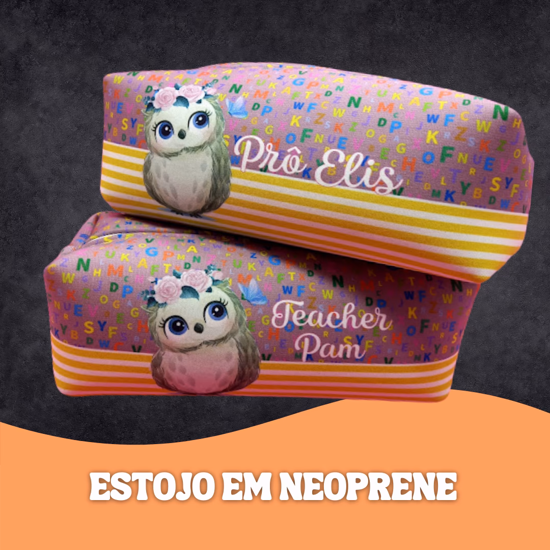 Estojo escolar em neoprene professores
