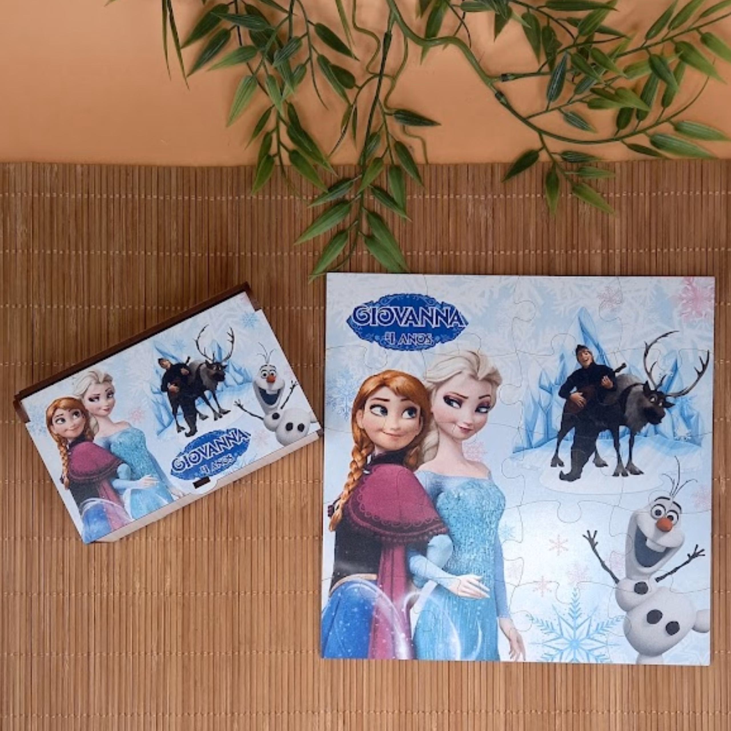 Quebra-Cabeça MDF 20 peças Personalizado com impressão permanente (20cmx20cm) e e com Caixa de MDF Personalizado+saco celofane+fita personalizada