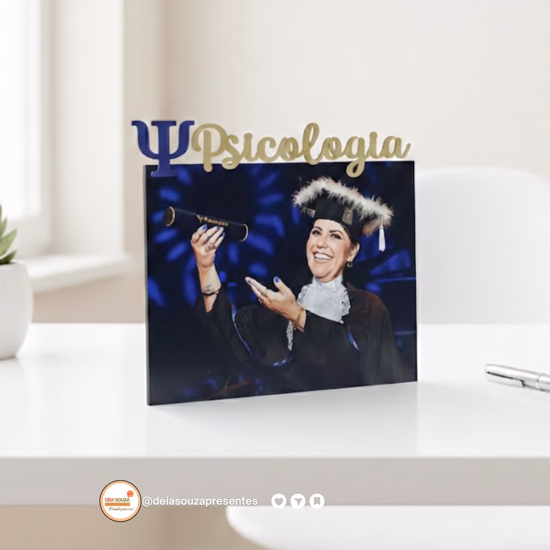 Placa decorativa de madeira com profissão em relevo e impressão permanente Media