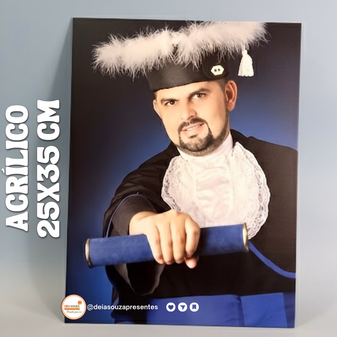 Placa decorativa de acrilico com impressão permanente Grande