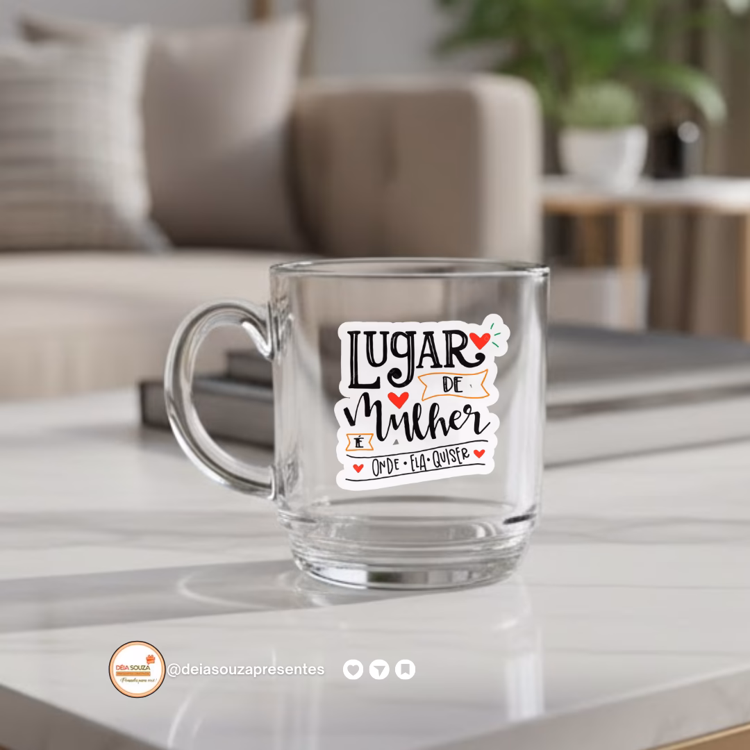Caneca Vidro Dia Internacional da Mulher