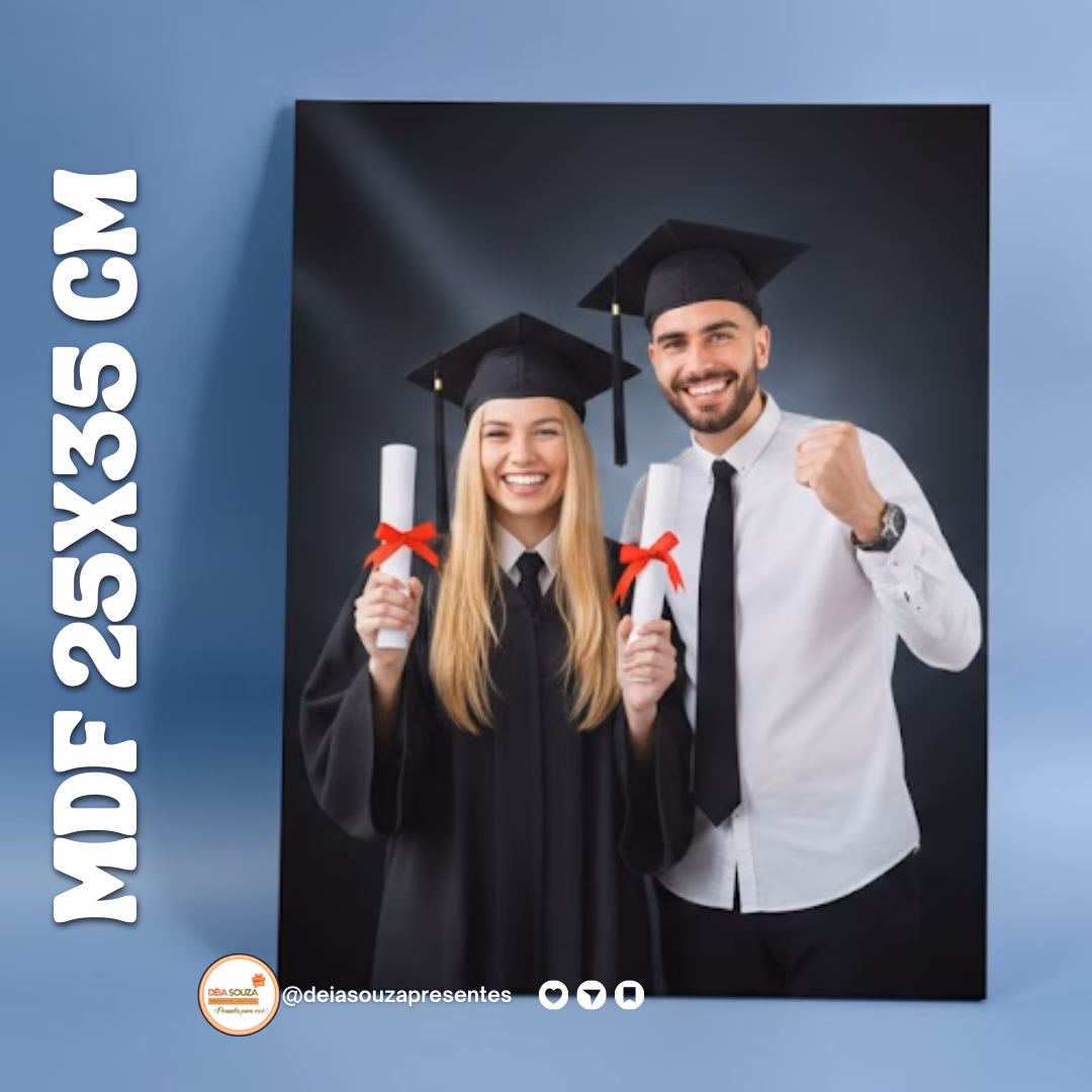 Placa decorativa de madeira com impressão permanente Grande