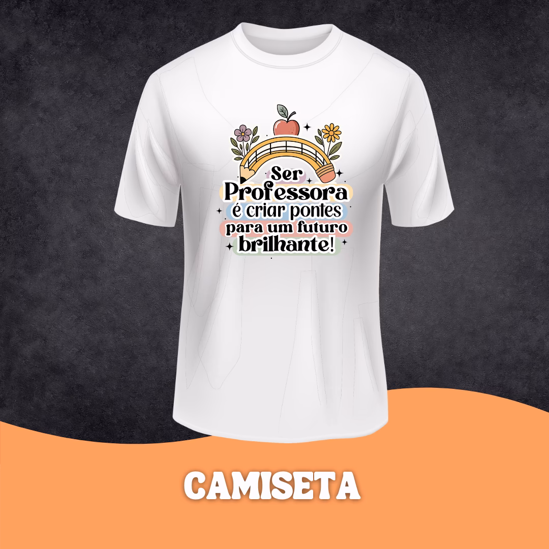 Camiseta Poliéster Branca Personalizada Professores