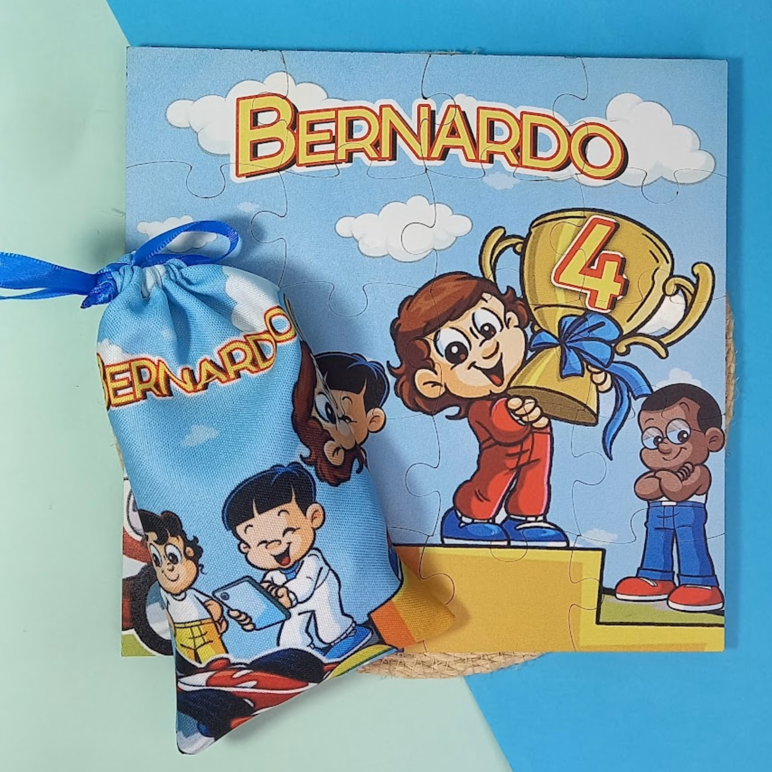 Quebra-Cabeça MDF 20 peças Personalizado com impressão permanente (20cmx20cm) e com saco tecido Personalizado