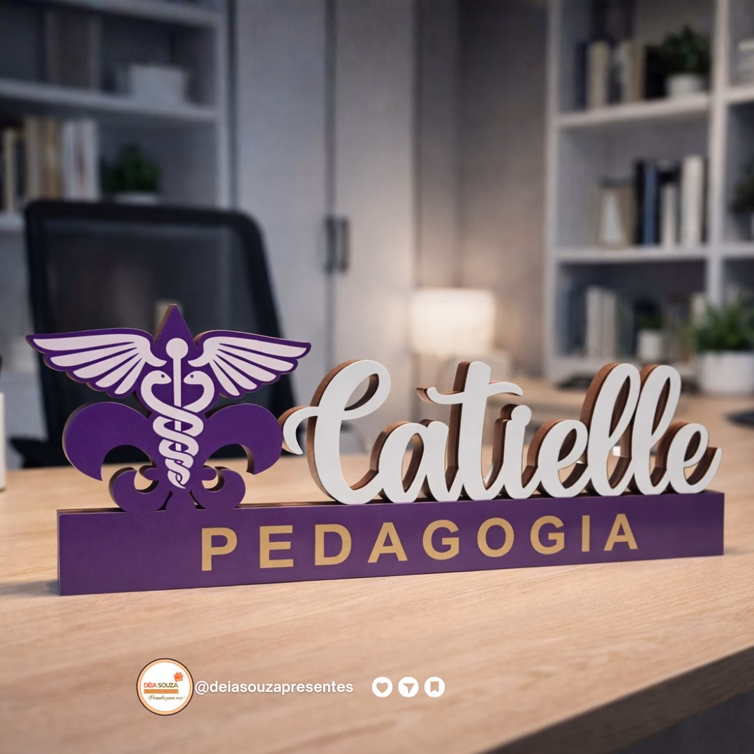 Placa de Profissão madeira com impressão permanente