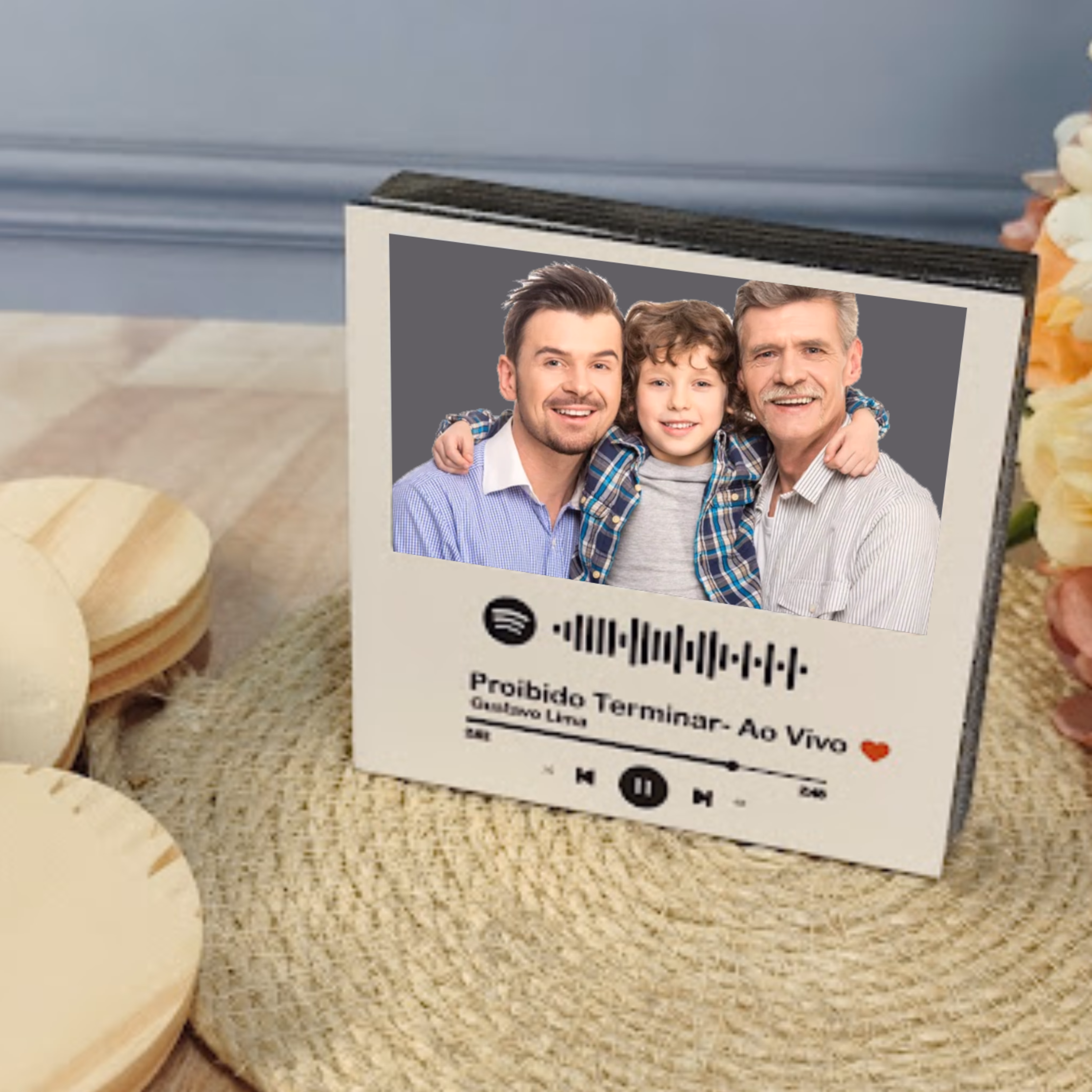 Bloco com foto mensagem/Spotify